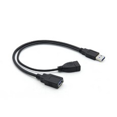 컴스 USB 3.0 A Y 케이블 USB 3.0 A M to USB 3.0 A F + USB 2.0 A F 추가 전원공급 IF349, 1개, 30cm