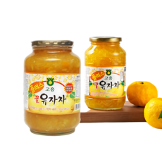 고흥플러스 꿀유자차 1kg 2병 두원농협 유자차 모과 생강 벌꿀 비타민C 디저트 감기예방