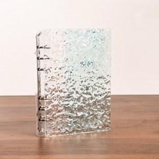 A6 아크릴 물결 스톤 그라데이션 다이어리 커버 원터치링 일체형 6공 바인더, 1개, 블루