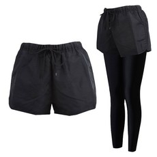 빅마담 사십이 여성 레시가드 워터파크 반바지 수영복 이중 레깅스 3부 9부 수영장 헬스 요가 피트니스 등산 트래킹 빅사이즈