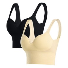 HN 2P 프리미엄 브라탑 데일리 나시 스포츠브라 빅사이즈 브라 편안한 노와이어 모으다 부유를 거두다 방지 처짐