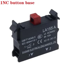비상 정지 단추 스위치 전원 제어 시동 LA155-A-11ZS LA38 22mm 1 개, 02 220V, 02 1NC, 04 NC Base, 1개