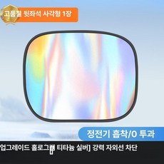 차량용 측면 창문 유리 커튼 방수 차단막, [1단계 홀로그램 티타늄 실버] 뒷좌석 1개