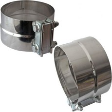 3인치 배기 클램프 스테인리스 스틸 머플러 밴드 내부 직경에서 외부 직경 터보 다운파이프 팁 차량 시스템 연결 2개 세트, 5IN 2PCS Lap Joint Clamps