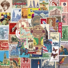 포트렘 캐리어스티커 노트북스티커 꾸미기, 1세트, 03_세계우표