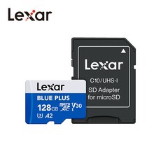 렉사 블루 플러스 마이크로 SD 메모리카드 microSDHC UHS-I Card 128GB SD어댑터 포함, 1개
