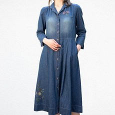 비꼴리끄 비꼴리끄데님 스포츠카라 자수 원피스 B252DO2190 656494