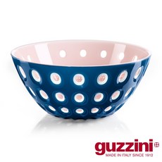 Guzzini Le Murrine 波卡點點沙拉碗 (M) ，時尚餐桌必備，輕巧耐用易清洗, 藍粉, 1個