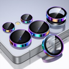 모더나이스 갤럭시 S25/S26 울트라 카메라 렌즈 보호필름 메탈 링 강화유리 2개입 오로라, 1세트