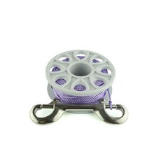 GearPro潛水手指線輪象拔浮標用綫軸配送雙頭扣18/30米裝備 潛水線輪線軸 浮力袋線輪線軸 水肺 船潛, 灰軸配紫繩30米, 1個