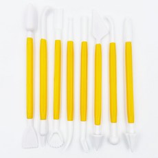 라베코 점토도구 만들기 점토칼 세트 옐로우, 8개입