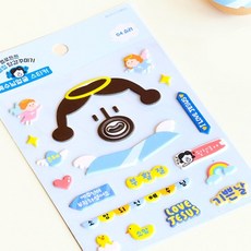 [마이비컴]헬로든든 부활절 달걀꾸미기 예수님얼굴 스티커/달걀포장지 부활절포장 달걀스티커 계란데코, 승리, 1개