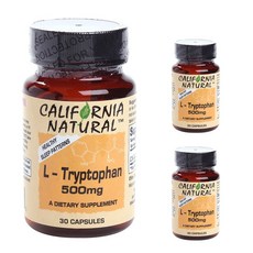 CALIFORNIA NATURAL L-色胺酸膠囊 500mg, 30 件, 3個