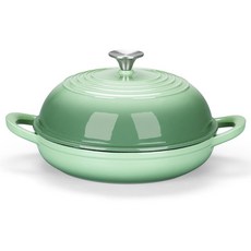 사워도우 빵 굽기에 적합한 더치 오븐 에나멜 주물 냄비 - 5.7L, 1개, 피스타치오 그린, 25cm