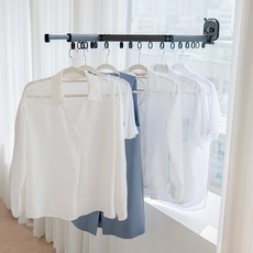 홈제네 튼튼한 흡착식 창문 빨래건조대, 블랙