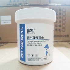 翠寵 Beichong 寵物清潔濕巾 貓犬通用 眼耳適用 200片, 1個, 寵物耳朵溼巾（200片）