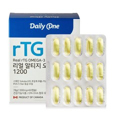 데일리원 혈행개선 리얼 알티지 오메가3 1200 초임계 추출, 60정, 1개