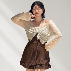 비키비키 고드 여성 원피스 수영복 커버업 세트 모노키니 비키니 셔링 빅사이즈 비치웨어