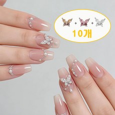 쬬린 네일아트용 나비 큐빅 장식, 1개, 사진색