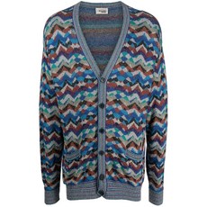 미쏘니 중고 1990's 지그재그 니트 가디건