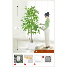 인조 몬스테라 플랜테리어 소품 매장 인테리어 촬영 파초, 1.8m 3줄 난디나+사각