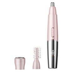 360도 회전 칼날과 IPX7 방수 디자인이 특징인 전기 코 헤어 그루머 1팩, 분홍색, 핑크색