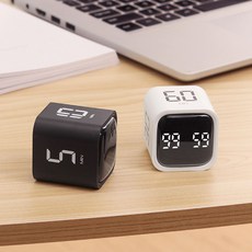 중력타이머 주방타이머 공부스톱워치 큐브형 스마트 타이머, 1개, 블랙