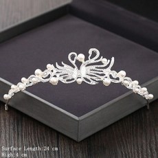 웨딩화관 셀프웨딩 화관 꽃 헤어장식 스몰웨딩 다양한 쥬얼리 왕관, 16-은