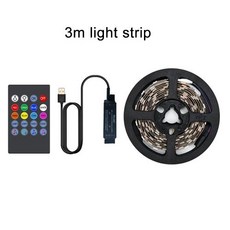 TV 백라이트 음악 동기화 USB 전원 RGB LED 스트립 라이트 15 - 80 인치 TV 거울 PC용, 2)3m