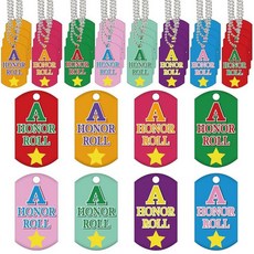 해외 Dansydaisy 32피스 학생 학업 인센티브 아크릴 상 태그 체인 포함 인식 교육 어워드 상품 벌크 학교 교실 보상 교사 용품 8가지 스타일 미국매장정품+ 172547, Honor Roll.