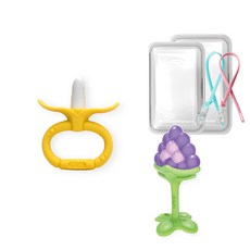 앙쥬 치발기2종세트-바나링+3D과일치발기, 바나링+3D포도, 1개