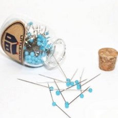 리틀하우스 아플리케 유리병 시침핀 441043 (블루) 아이론 내열성 짧은 시침핀