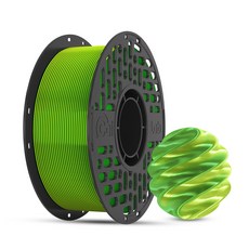 CaiLab 3D 프린터 필라멘트 PLA 실크 투톤 트리톤 멀티컬러 그라데이션 1.75mm 1kg 자연스러운 색상 전환 고품질 실크 질감 쉬운 출력 안정적인 라인 직경 1KG, 옐로우 그린