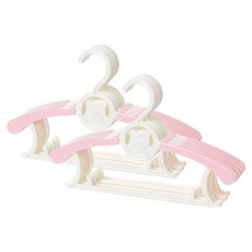 아이끌레 곰돌이 길이 조절 옷걸이, 화이트 + 핑크, 10개