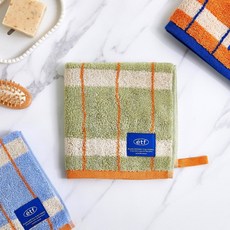 모던하우스 ETF 멀티 체크 핸드타월 34 x 34 cm 65g, 그린, 1개