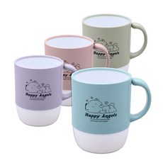 小閨祕 卡通圖案雙色杯 顏色圖案隨機 冷熱飲皆可 漱口杯/水杯/茶杯, 1個, 顏色隨機