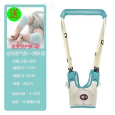寶寶學步帶 護胸防勒學行帶 多功能嬰兒背帶 透氣學步背心, 3D大網透氣清新藍【兩用】, 1個