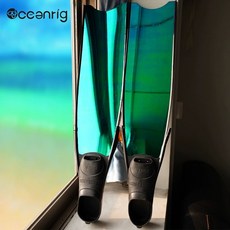 오리발 롱핀스티커 수영 튜닝 방수 글리터 시트지 반사, 미러 메탈릭 트랭퀼 그린