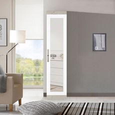 솜씨방 심플 친환경 E0 400 거울틈새옷장(이단봉형) 낮은 신혼부부 원룸, 워시화이트