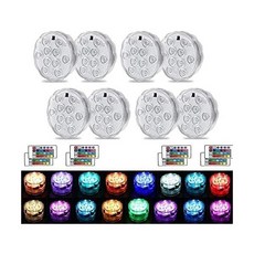 APPEASTAR 리모컨이 장착된 잠수정 LED 조명 16가지 색상 변경 방수 티 수영장 조명 배터리 작동식 수중 연못 수족관 정원 결혼식 파티, 8-Pack White