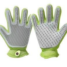 寵物按摩梳毛手套，柔軟矽膠材質，透氣網布設計，輕鬆去毛，增進親密互動, 牛油果（一面擼貓一面刮毛）, 1個