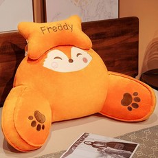 텐포크 등받이 쿠션 침대 틈새쿠션 의자 허리베개 쇼파 대형 등쿠션 등받이 90*40cm, 여우 오렌지