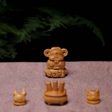 天然崖柏 財神擺件, 如圖所示, 1個