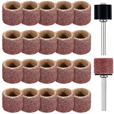 22개의 반려동물 네일 그라인더 교체 키트 그릿 샌딩 밴드 포함 반려동물 스무더 클로 케어 블랙 그라인딩 드럼 강아지 네일 그라인더 교체용 강아지 발톱 그루밍 용품(1.3cm(, 1/2 Inch 120 Grit