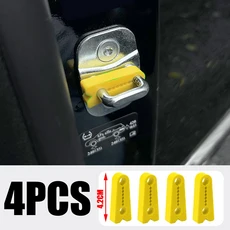 호환 4개 실리콘 차량 도어 래치 보호 커버 완충 패드 충격 흡수 댐퍼 충돌 방지 소음 방지, 01 4pcs Yellow