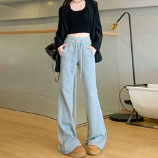 Cavensi 大尺碼現貨 S-4XL 帶口袋 秋冬微喇叭褲 運動長褲 高腰顯瘦 小喇叭褲 微喇褲 長褲女 A136