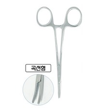 반려동물 귀털 정리 겸자 가위 곡선형 130mm, 1개
