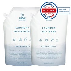 아이보브 유아용 고농축 세탁 세제 1.2L + 유연제 1.2L 리필 세트, 1세트