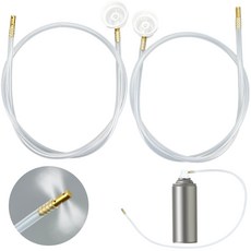 2개 60cm 360도 연장 호스가있는 에어로졸 노즐 캔 연장 수 막대가있는 스프레이 캔 및 페인트 스프레이 도구 용 자동차 노즐 데칼 (직선 및 각진 노즐)