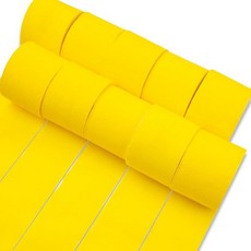 PartyWoo 그린 크레이프 종이 스트리머 10롤 249.9m(880피트) 켈리 그린 크레이프 종이 팩 졸업 크리스마스 정글 생일 파티 장식용 (4.5cm x 2.3m(1., 옐로우